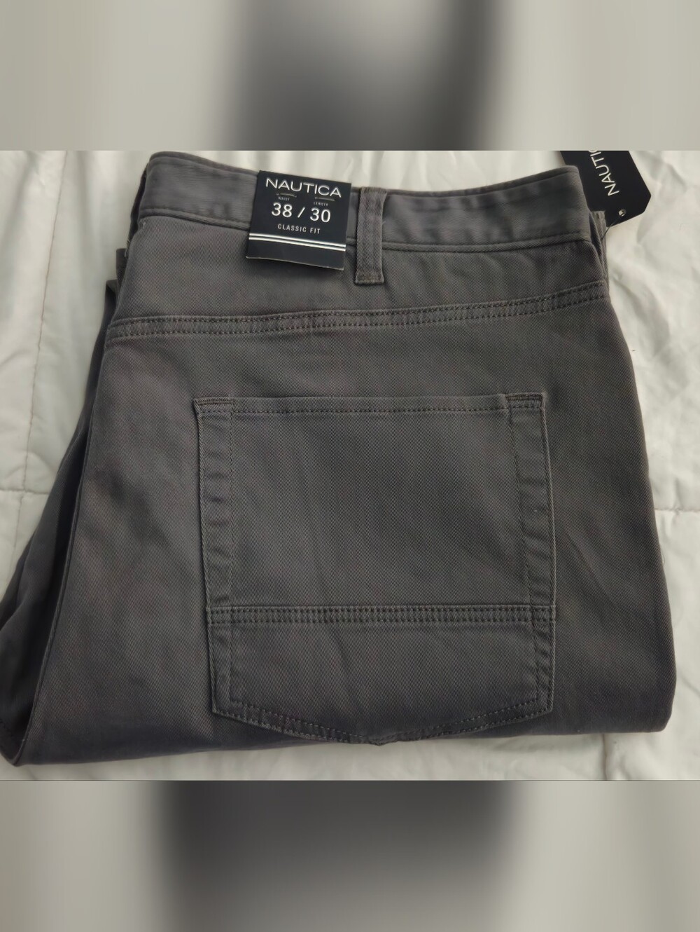 New-Nautica Men's Chinos in Charcoal